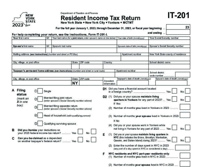 Форма IT-201 в Нью-Йорке