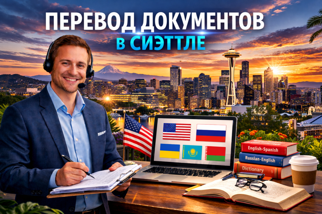 Перевод документов в Сиэтле Вашингтон (Seattle Washington) сертифицированный перевод для USCIS