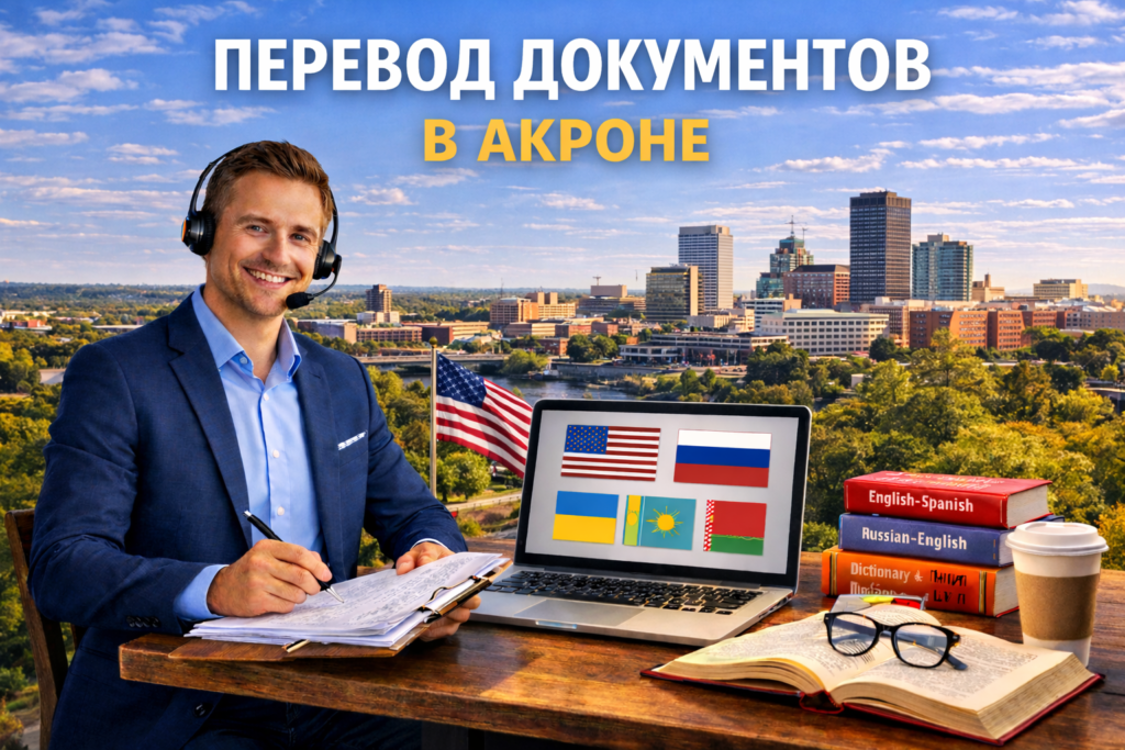 Перевод документов в Акроне Огайо (Akron Ohio),
Сертифицированный перевод для USCIS