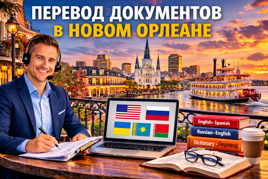 Перевод документов в Новом Орлеане Луизиана (New Orleans Louisiana),
Сертифицированный перевод для USCIS