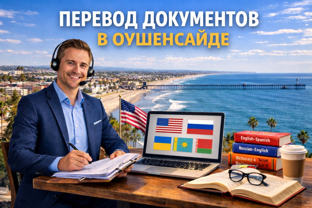 Перевод документов в Оушенсайде Калифорния (Oceanside California),
Сертифицированный перевод для USCIS