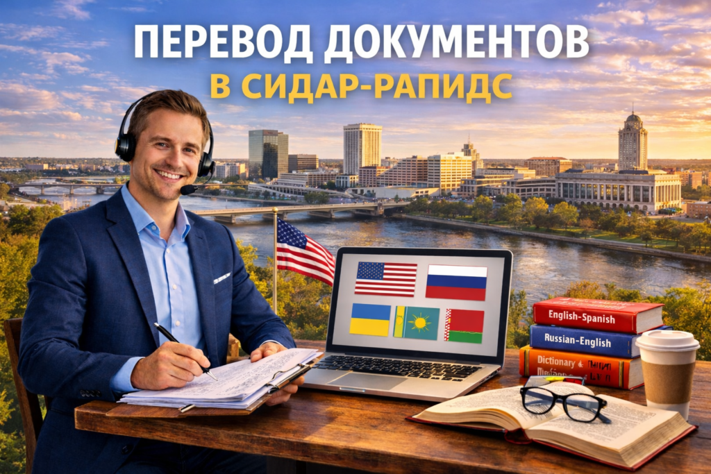 Перевод документов в Сидар-Рапидс Айова (Cedar Rapids Iowa),
Сертифицированный перевод для USCIS
