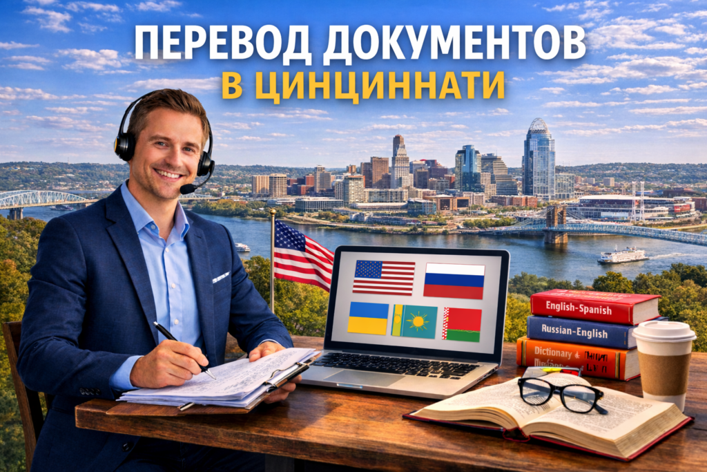 Перевод документов в Цинциннати Огайо (Cincinnati Ohio),
Сертифицированный перевод для USCIS
