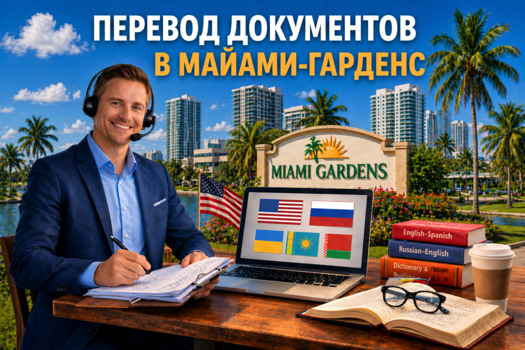 Перевод документов в Майами-Гарденс Флорида (Miami Gardens Florida), Сертифицированный перевод для USCIS