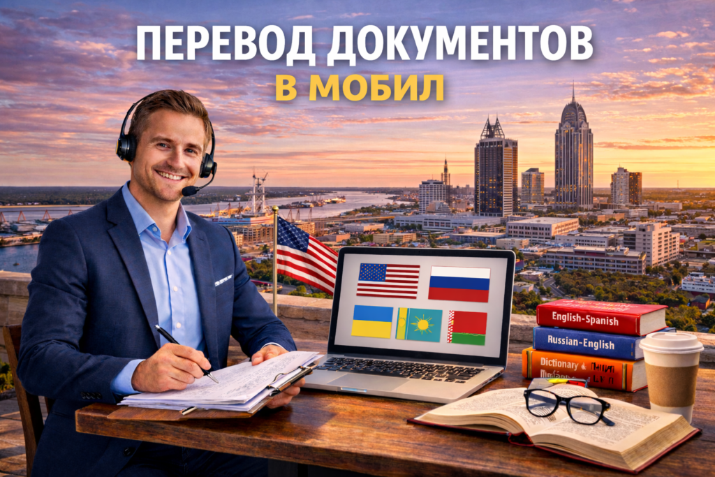 Перевод документов в Мобиле Алабама (Mobile Alabama),
Сертифицированный перевод для USCIS