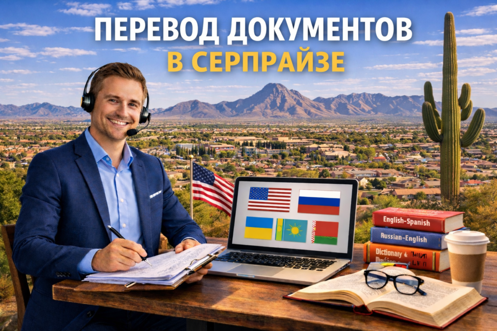 Перевод документов в Серпрайз Аризона (Surprise Arizona),
Сертифицированный перевод для USCIS