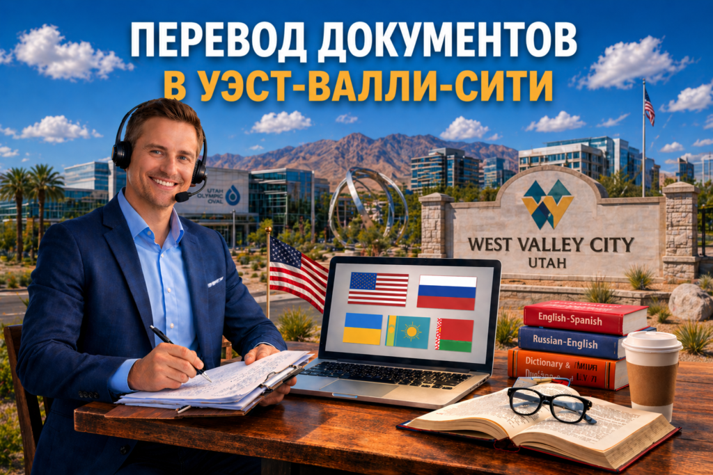 Перевод документов в Уэст-Валли-Сити Юта (West Valley City Utah),
Сертифицированный перевод для USCIS